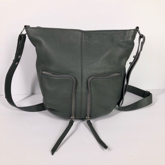 AllSaints Fetch Lea Backpack Handbag Mink Grey Leather Purse Bag OS - Picture 1 of 15